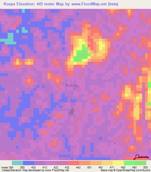 Koepa,Guinea Elevation Map