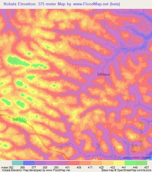 Kobala,Guinea Elevation Map