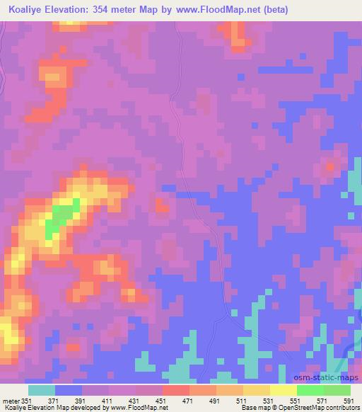 Koaliye,Guinea Elevation Map