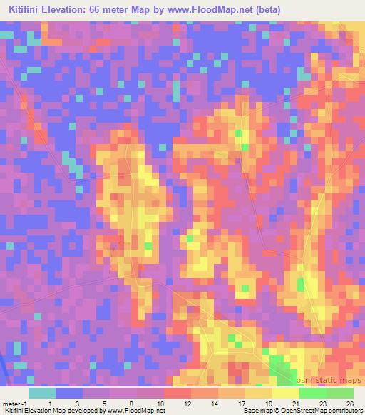 Kitifini,Guinea Elevation Map