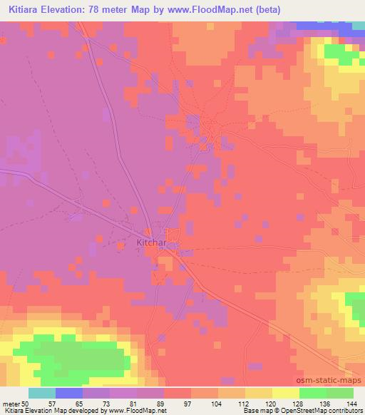 Kitiara,Guinea Elevation Map