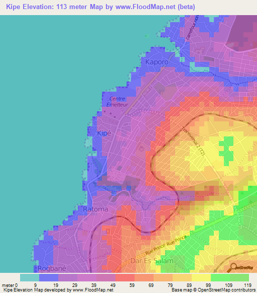 Kipe,Guinea Elevation Map