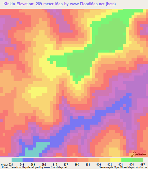 Kinkin,Guinea Elevation Map