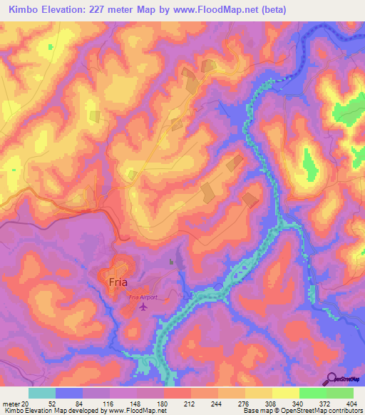 Kimbo,Guinea Elevation Map