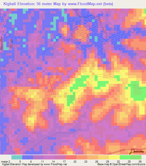 Kigbali,Guinea Elevation Map