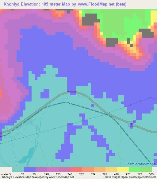 Khoniya,Guinea Elevation Map