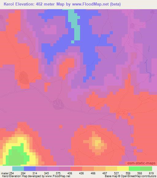 Kerol,Guinea Elevation Map