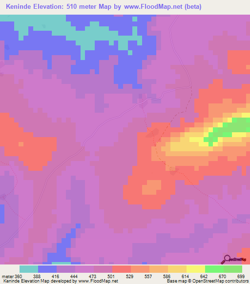 Keninde,Guinea Elevation Map