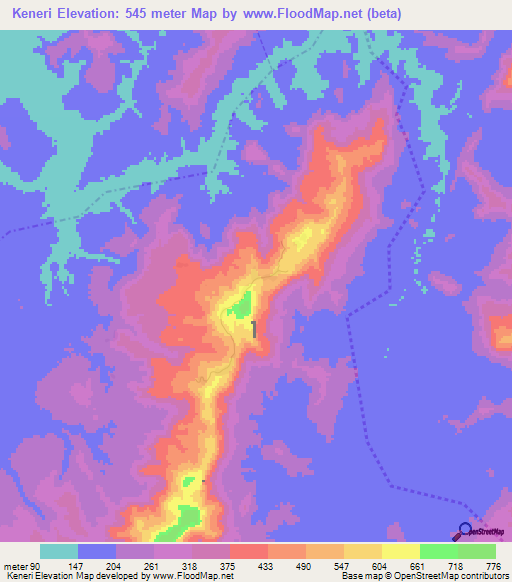 Keneri,Guinea Elevation Map