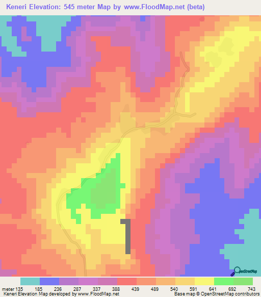 Keneri,Guinea Elevation Map