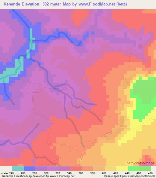 Kenende,Guinea Elevation Map