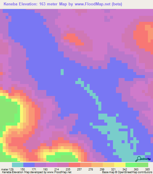 Keneba,Guinea Elevation Map