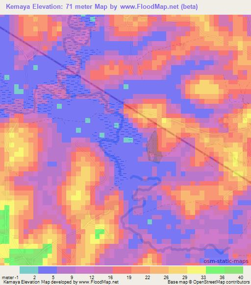 Kemaya,Guinea Elevation Map