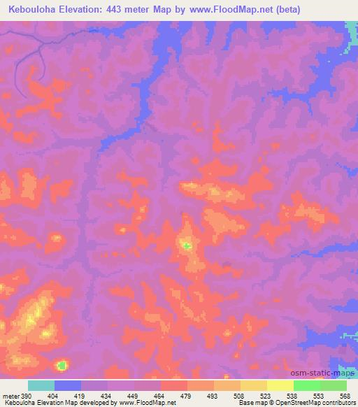 Kebouloha,Guinea Elevation Map