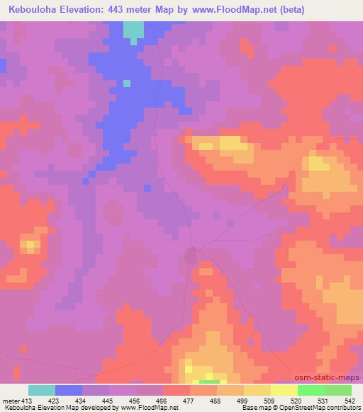 Kebouloha,Guinea Elevation Map