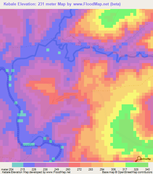 Kebale,Guinea Elevation Map