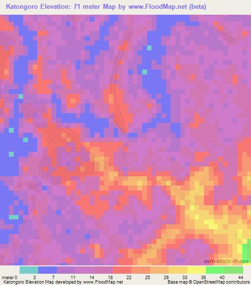 Katongoro,Guinea Elevation Map