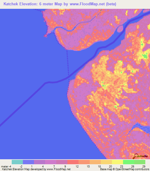 Katchek,Guinea Elevation Map