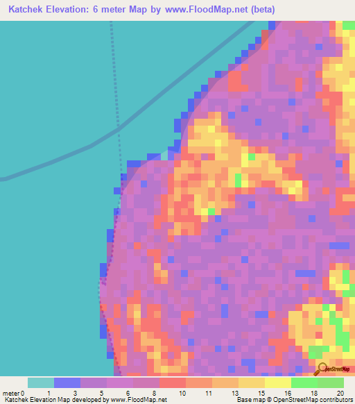 Katchek,Guinea Elevation Map