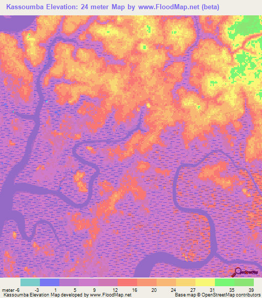 Kassoumba,Guinea Elevation Map