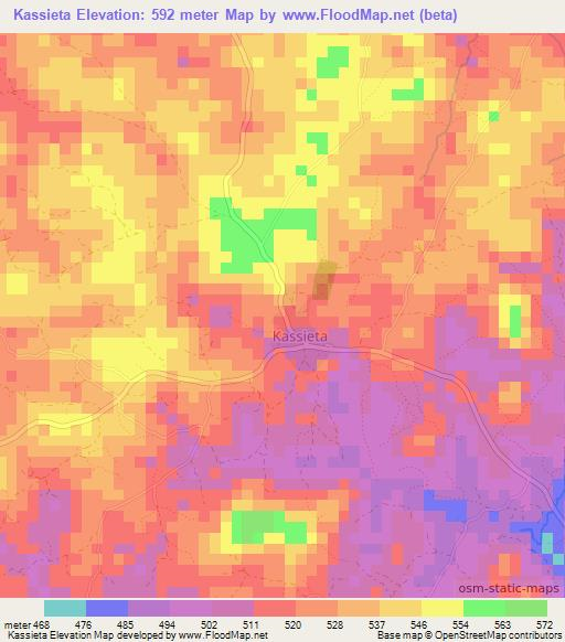 Kassieta,Guinea Elevation Map