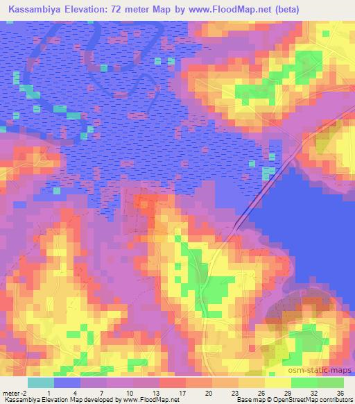 Kassambiya,Guinea Elevation Map