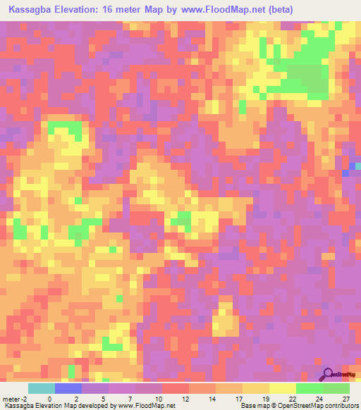 Kassagba,Guinea Elevation Map