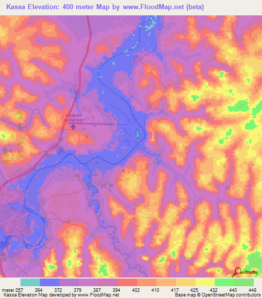 Kassa,Guinea Elevation Map