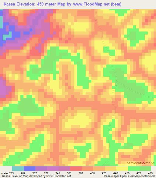 Kassa,Guinea Elevation Map