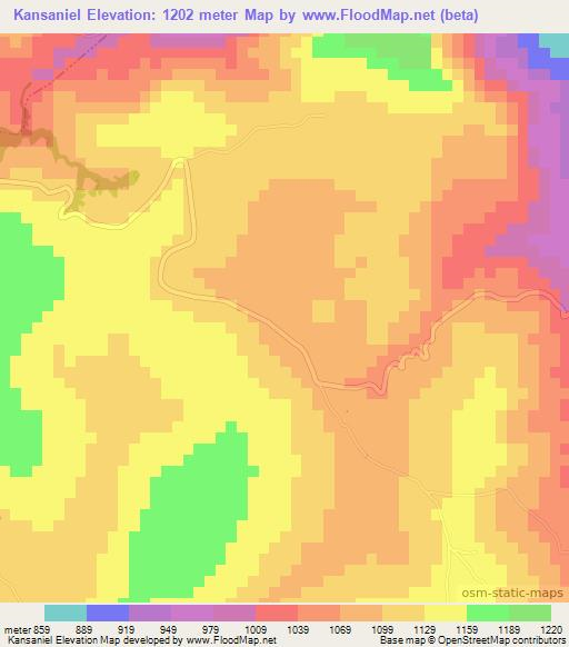 Kansaniel,Guinea Elevation Map