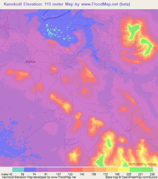 Kannkodi,Guinea Elevation Map