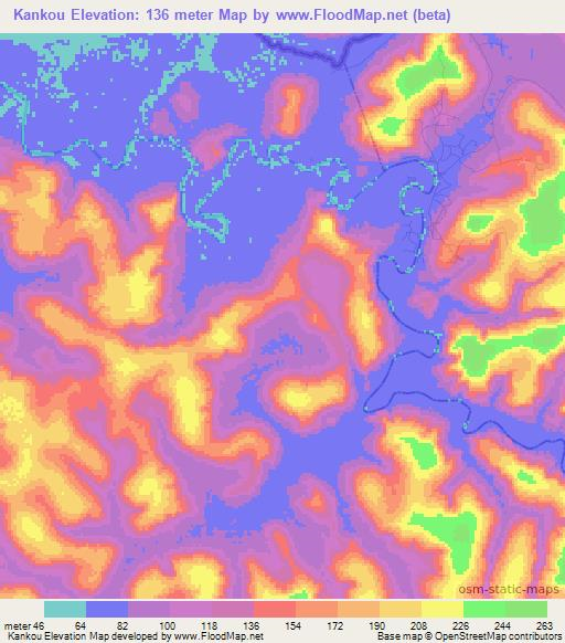 Kankou,Guinea Elevation Map