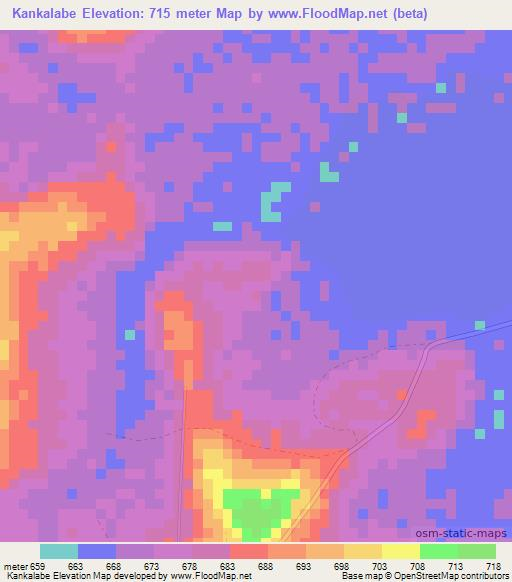 Kankalabe,Guinea Elevation Map