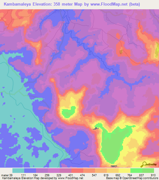 Kambamaleya,Guinea Elevation Map