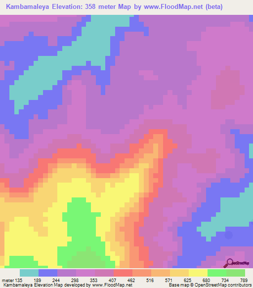 Kambamaleya,Guinea Elevation Map