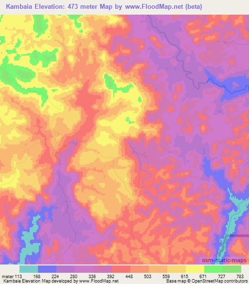 Kambaia,Guinea Elevation Map