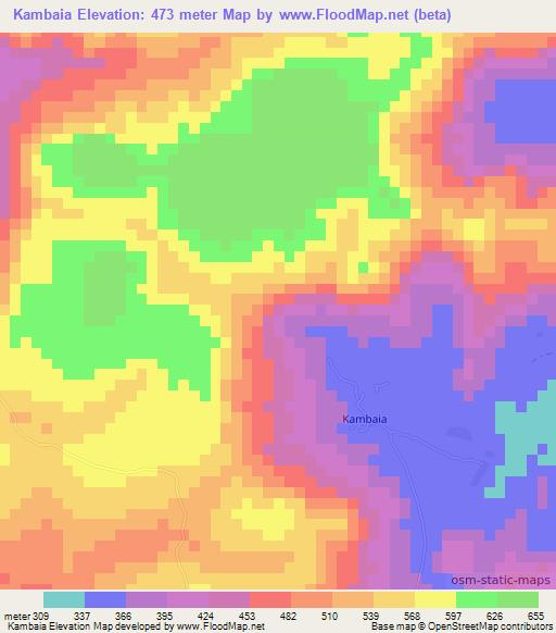 Kambaia,Guinea Elevation Map