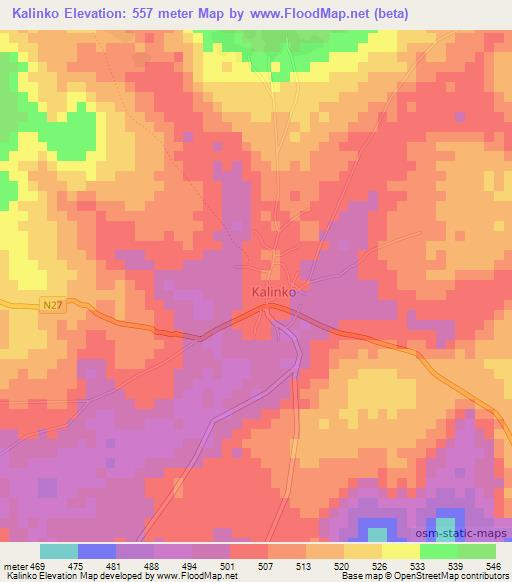 Kalinko,Guinea Elevation Map