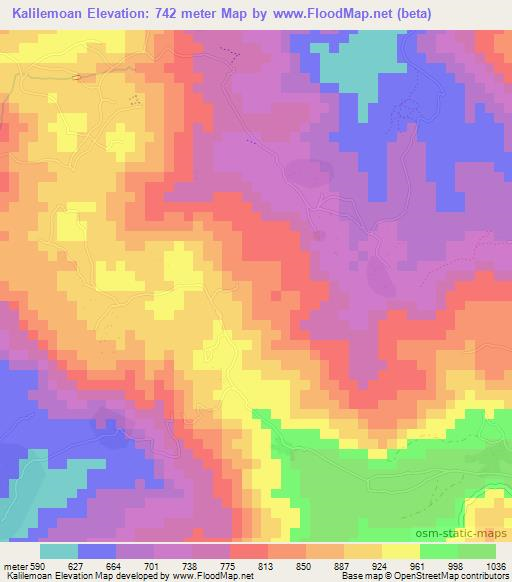 Kalilemoan,Guinea Elevation Map