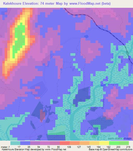 Kalekhoure,Guinea Elevation Map