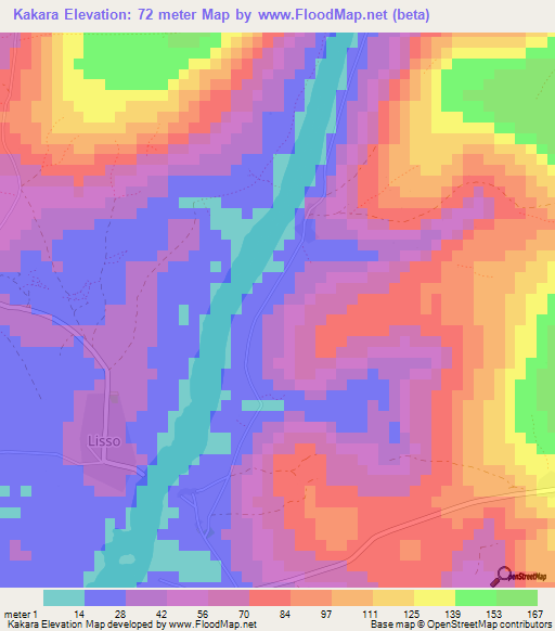 Kakara,Guinea Elevation Map