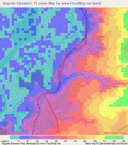 Kaguele,Guinea Elevation Map