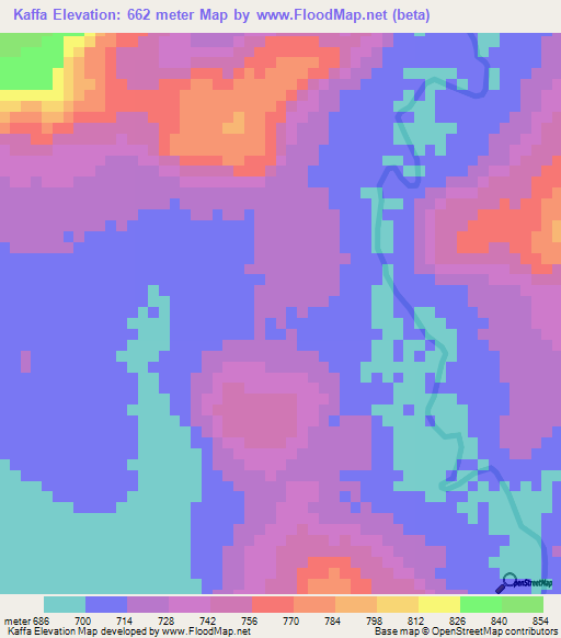 Kaffa,Guinea Elevation Map