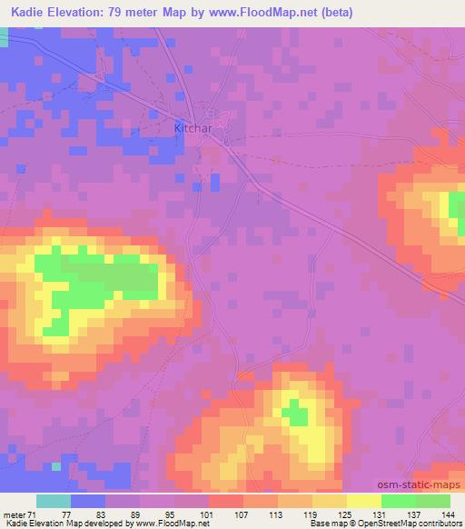 Kadie,Guinea Elevation Map