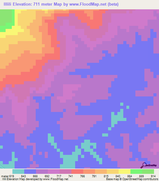 Illili,Guinea Elevation Map