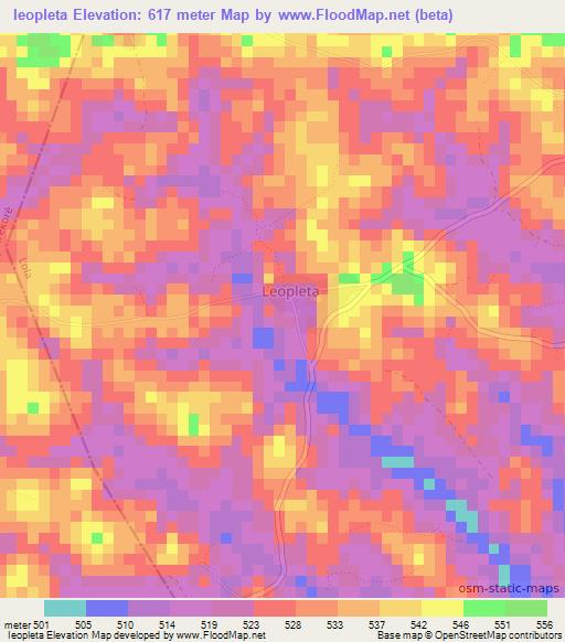 Ieopleta,Guinea Elevation Map