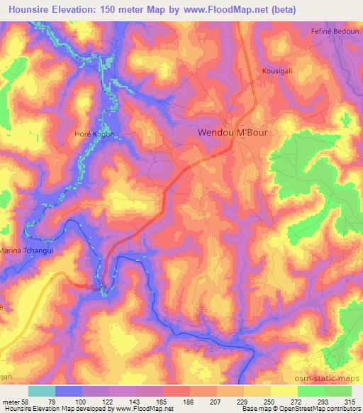 Hounsire,Guinea Elevation Map