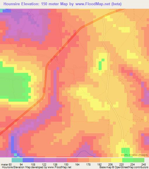 Hounsire,Guinea Elevation Map