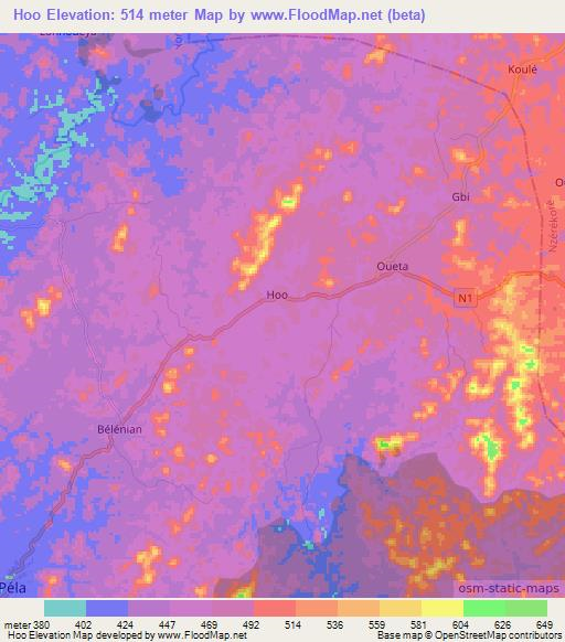 Hoo,Guinea Elevation Map