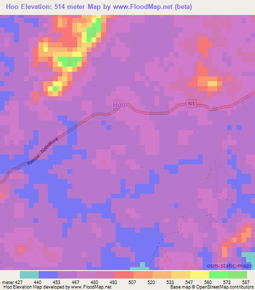 Hoo,Guinea Elevation Map